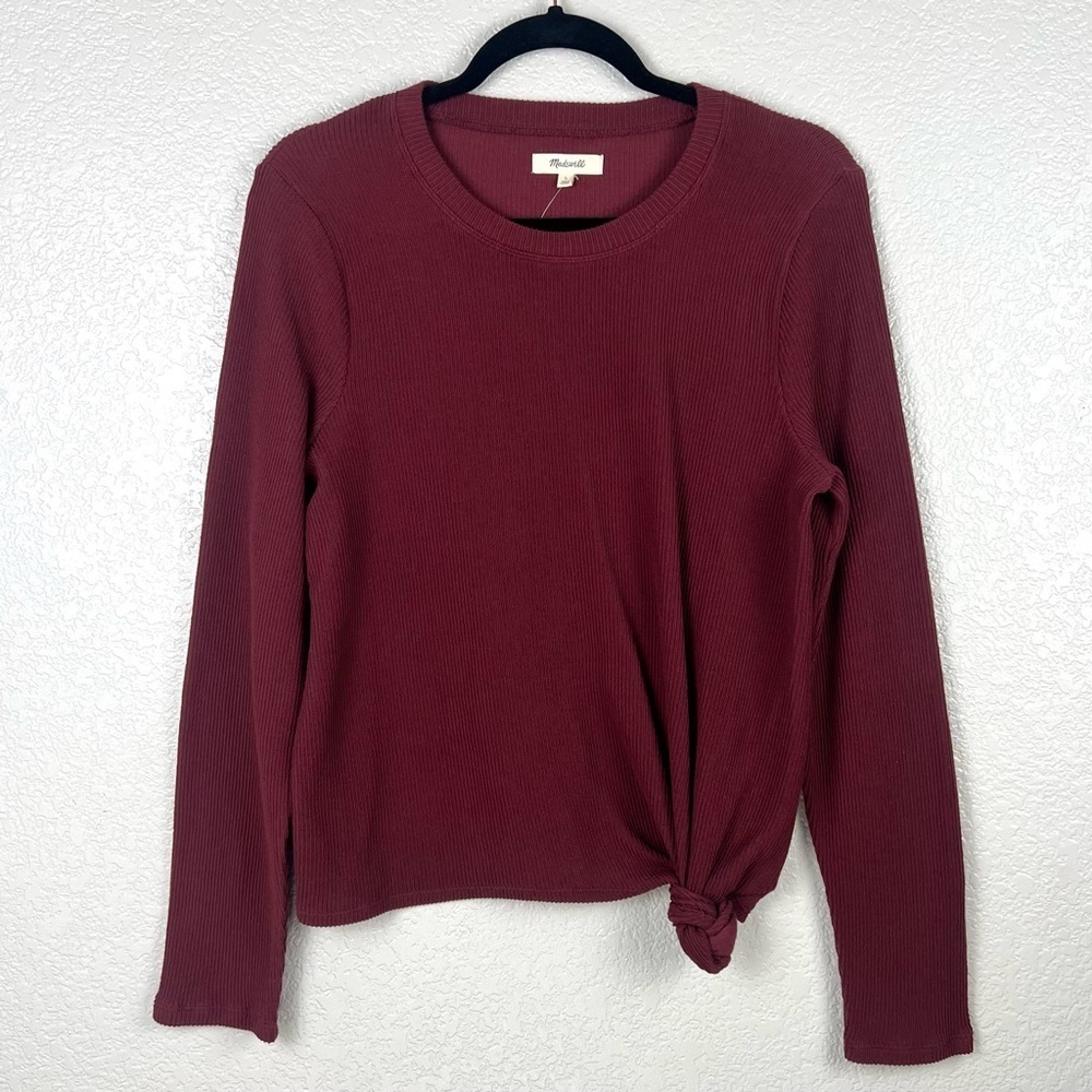 Madewell Jacquard Knot-Front Top